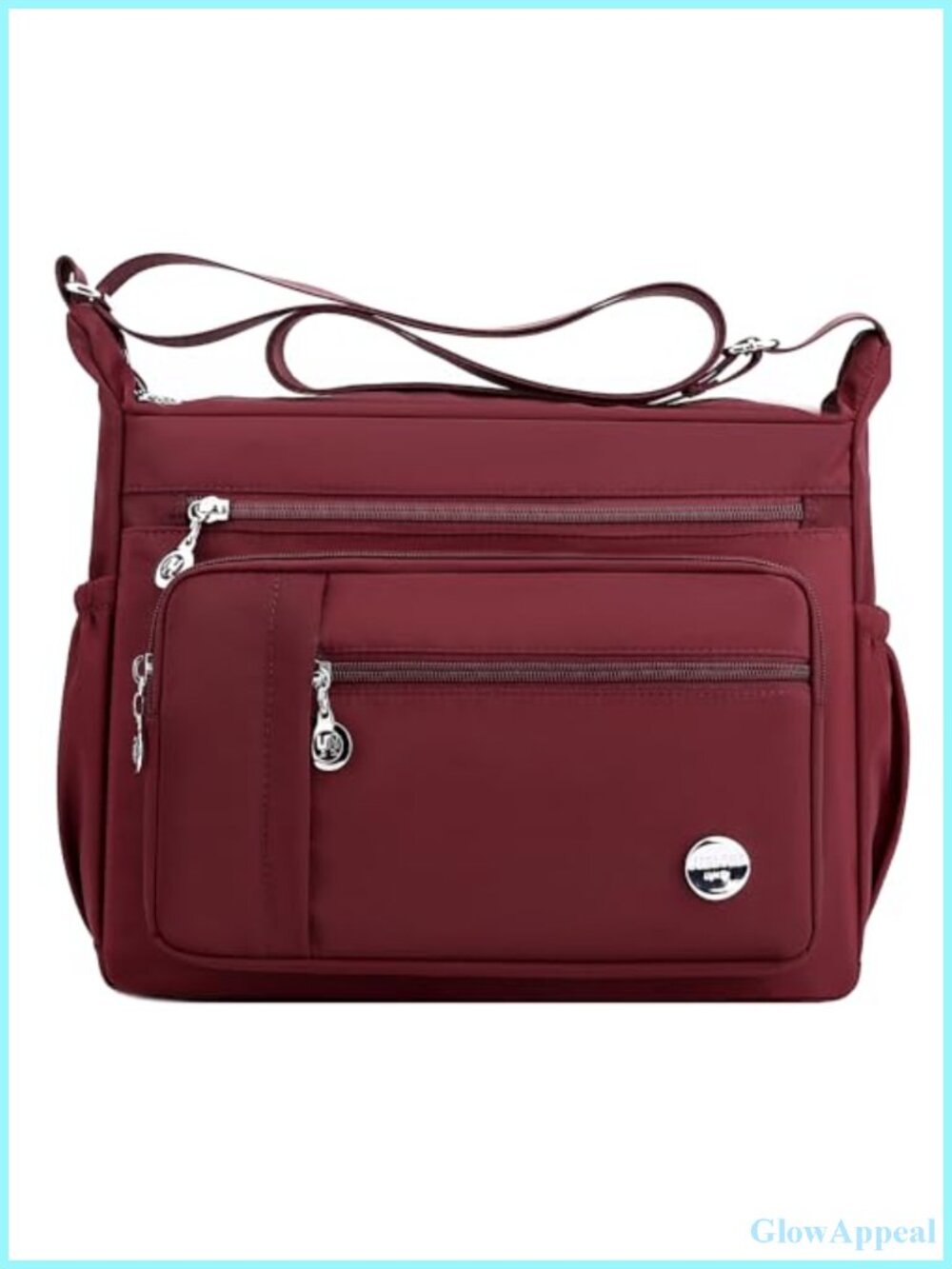 Women's Lightweight Nylon Tote Satchel Crossbody Bag with Multiple Pockets